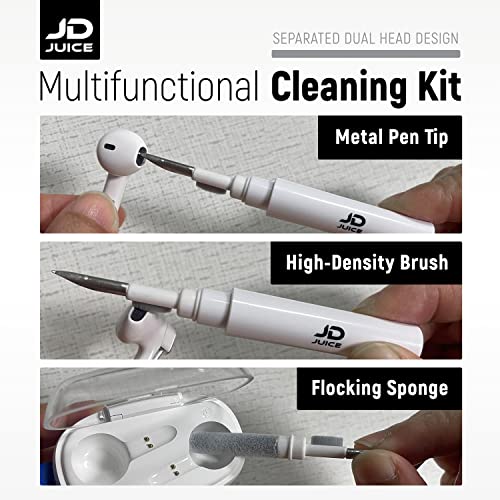 2 Pack - Airpod Cleaning Kit Earbud Cleaning Kit - Phone Cleaning Kit in-Ear Headphones Cleaning Pen Tool, Portable 3-in-1 Laptop Cleaning Kit Electronic Cleaner with a Sponge, Metal Pen Tip