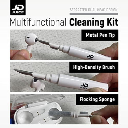 2 Pack - Airpod Cleaning Kit Earbud Cleaning Kit - Phone Cleaning Kit in-Ear Headphones Cleaning Pen Tool, Portable 3-in-1 Laptop Cleaning Kit Electronic Cleaner with a Sponge, Metal Pen Tip
