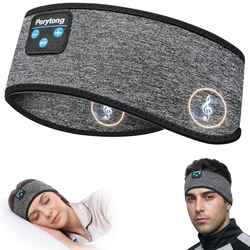 Perytong Sleep Headphones Wireless, Bluetooth Sports Headband Headphones with Ultra-Thin HD Stereo Speakers Perfect for Sleeping,Workout,Jogging,Yoga,Insomnia, Air Travel, Meditation (Tungsten Gray) - color: Tungsten Gray