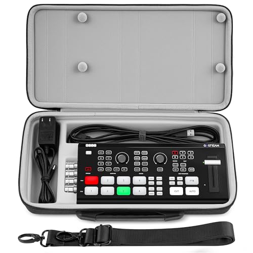 GEEKRIA Hard Shell Travel Case Compatible with Osee GoStream Deck/GoStream Deck Pro/GoStream Duet, Audio Video Mixer Switcher Carrying Bag (Dark Gray)