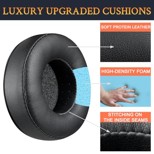 SOULWIT Earpads for Skullcandy Hesh/Hesh2 Headphones - Black | Not Fit Hesh 3/Hesh ANC/Hesh Evo Headphones - color: Black