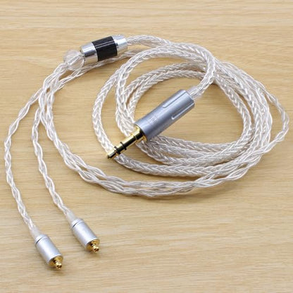 Youkamoo MMCX IEM Replacement Cable, 3.5mm Detachable Silver-Plated Copper Earphone Cord Compatible with Shure SE215, SE425, SE535, SE846, 4ft/1.2m - color: Silver