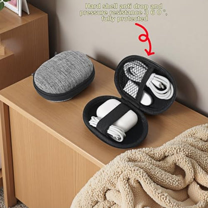 Chinshwehaw Electronic Accessories Organizer Bag: EVA Hard Shell Shockproof, Hard Shell Tech Organizer Case - Water Resistant Travel Storage for Cables Charger Earphones USB SD Card (Oval) - style: Oval