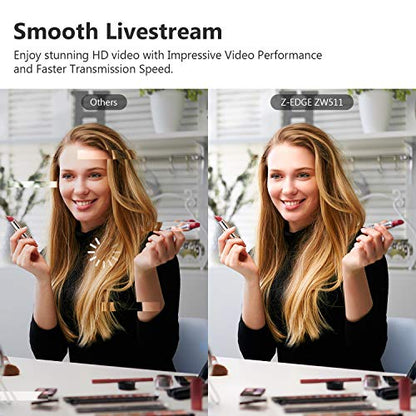 Z-Edge ZW511 1080P FHD Webcam, Live Streaming Camera with Stereo Microphone, Plug and Play, Desktop or Laptop USB Webcam for Widescreen Video Calling and Recording