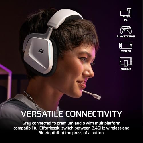 Corsair Void v2 Wireless Bluetooth PC PS5 Switch Gaming Headset – Dual Tone - color: Black and White