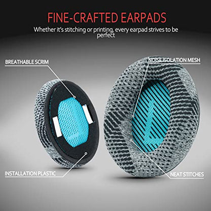 Earpads for Bose QC35 & QC25, Breathable Soft Fabric, Gray | Fits QC35 II/QC25/QC2/QC15/AE2/AE2i/AE2w/SoundLink Headphones; Soft Memory Foam Bose Headphones Replacement Ear Pads - color: Blue
