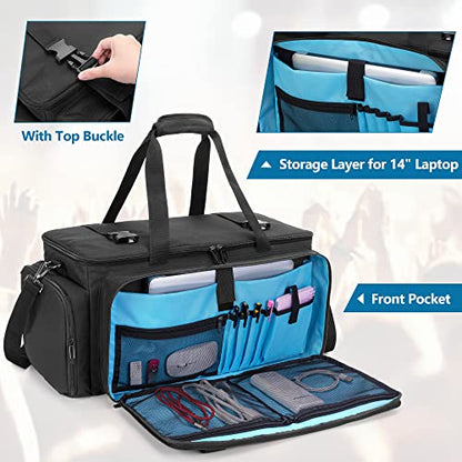 HODRANT Large DJ Gig Bag with Padded Bottom & Detachable Dividers