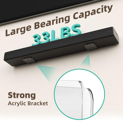 Universal Soundbar Acrylic Mount Bracket,Wall Shelf Mounting Holder Compatible with Samsung,JBL,Sony,LG,Bose,Roku,Polk Audio,Vizio,Onn&More,Hold up to 33 Lbs,Speaker Wall Mount Under TV - color: Acrylic