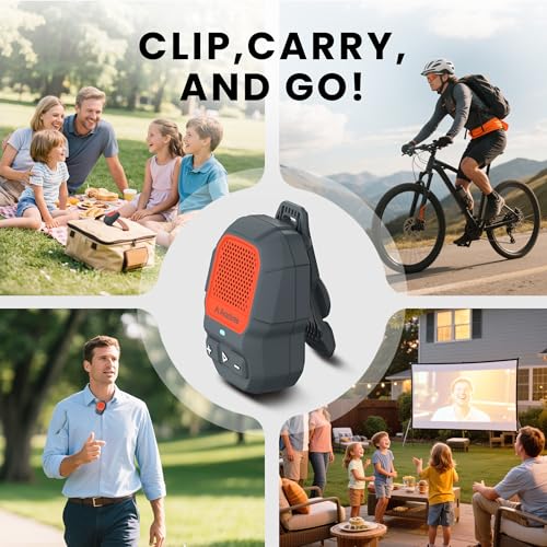 Avantree HomeBuddy - Auracast Clip-On Speaker, Red | Compact Bluetooth LE Audio speaker with Auracast sharing, hands-free. - color: Red, style: Single Wearable Clip-on Speaker