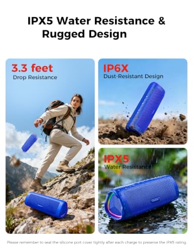 Bluetooth Speaker, 20W HD Sound, Portable Wireless, IPX5 Waterproof, Up to 24H Playtime, TWS Pairing, for Home/Party/Outdoor/Camping/Beach Essentials, Electronic Gadgets, Birthday Gift (Blue) - color: Blue