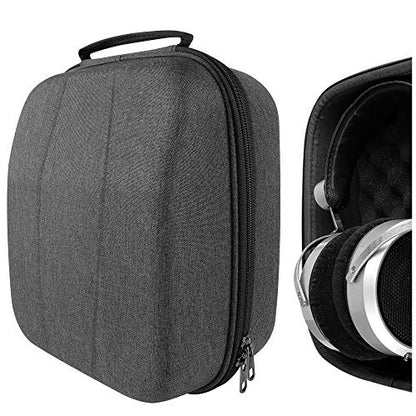 Geekria Shield Case for Large-Sized Over-Ear Headphones, Replacement Hard Shell Travel Carrying Bag with Cable Storage, Compatible with HiFiMAN HE 6se, HE 1000 Headsets (Dark Grey)