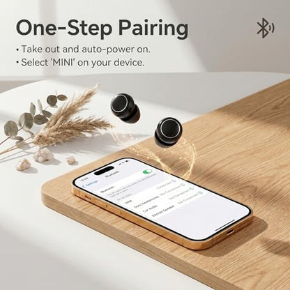 Invisible Mini Sleep Wireless Bluetooth Earbuds,Smallest Low Profile Micro Tiny Discreet Hidden Ear Buds for Work,Small Headphones, Wireless Earphone Side Sleepers for Small Ear Canals - color: Khaki