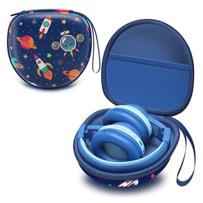 Kids Headphones Case for Folding Headphone, Space Blue(Case Only) | Compatible with iClever BTH12/HS19/BTH26/JoySpark-T5/Candy Bila BH03/EarFun/IMYB/MIDOLA MD-B01/noot Products Kids Headphones - color: Space Blue
