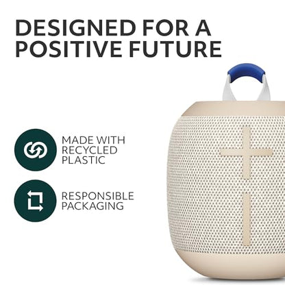 Ultimate Ears WONDERBOOM 4 Portable Waterproof Speaker - Sand | Balanced 360-degree sound and bass, dustproof, floating speaker, 131ft (40m) range - color: Sand