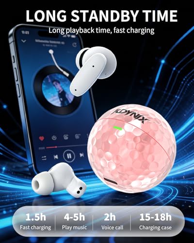 True Wireless Earbuds, Bluetooth 5.4 Headphones with Dual ENC ANC Noise Canceling, 13mm Drivers for Deep Bass Stereo, IPX7 Waterproof, 18H Playtime, USB-C Charging Case for iPhone Android - color: Rose gold