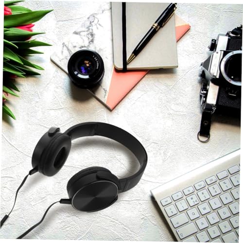 VILLCASE Over-Ear Wired Headset Microphone Lightweight Stereo Headphones for Gaming Travel and Music Compatible Smartphones and Tablets Black
