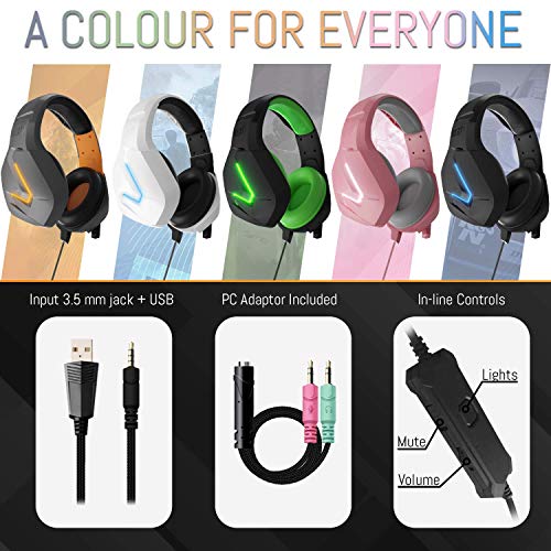 Orzly Gaming Headset (Pink) for PC and Gaming Consoles PS5, PS4, Xbox Series X | S, Xbox ONE, Nintendo Switch & Google Stadia Stereo Sound with Noise Cancelling mic - Hornet RXH-20 Nakuru Edition - color: Pink