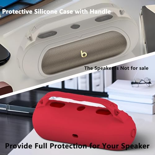 Silicone Cover and Hard Carrying Case for Beats Pill 2024 Bluetooth Speaker | Protective Cover Case for Beats Pill Speaker Accessories, Scratch-Resistant and Drop-Proof Cover (Red Case) - color: Red Case