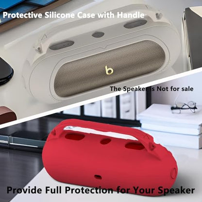 Silicone Cover and Hard Carrying Case for Beats Pill 2024 Bluetooth Speaker | Protective Cover Case for Beats Pill Speaker Accessories, Scratch-Resistant and Drop-Proof Cover (Red Case) - color: Red Case