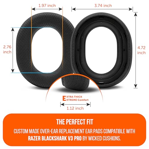 WC Freeze Blackshark V3 Pro – Cooling Gel Earpads Compatible with Razer BlackShark V3 Pro by Wicked Cushions | Enhanced Comfort, Cooling Gel Technology, Extra Thick | Black - color: Black