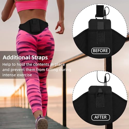 Weewooday 1 Pack Mic Belt Holder for Fitness,Black | Adjustable Microphone Carrier Pouch Securely Waistband Bag Case Protects for Fitness Instructor Theatre Speaker and More