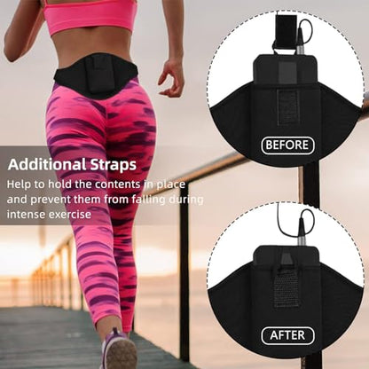 Weewooday 1 Pack Mic Belt Holder for Fitness,Black | Adjustable Microphone Carrier Pouch Securely Waistband Bag Case Protects for Fitness Instructor Theatre Speaker and More