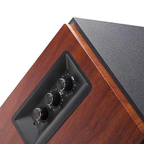 Edifier R1700BT Bluetooth Bookshelf Speaker - Active Near-Field Studio Monitors - Powered Speakers 2 Setup Wooden Enclosure - 66w RMS - color: black and walnut