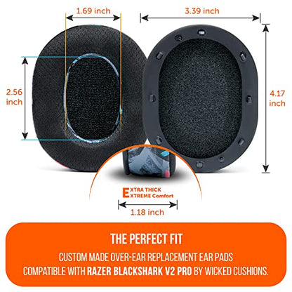 WC Freeze Blackshark V2 Pro - Gel Earpads for Blackshark V2 (2020-2022) - color: 90s Black