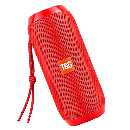 T&G TG Portable Bluetooth Speaker, IPX4 Waterproof Wireless Speaker, Red - color: Red