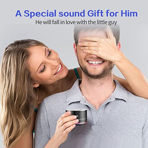 LENRUE Portable Bluetooth Speakers,Wireless Speaker with Clear Sound, Long Playtime, Small Mini Metal Speaker,Christmas Birthday Gifts for Men, Women,Kids(Black) - color: Black