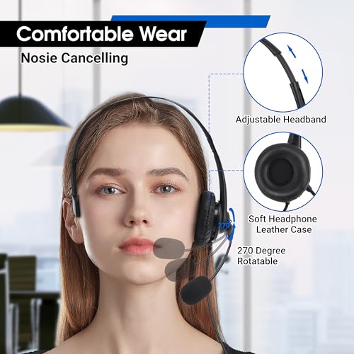 SAMCOM Over The Ear Walkie Talkie Headset, 2 Pin Plug with Boom Mic PTT Overhead Headphone for Baofeng for Kenwood for Retevis Two Way Radios (Single Side, Adjustable Headband, Wired)
