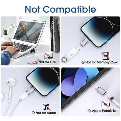 TechMatte USB C to Lightning Adapter 2 Pack 2.2A Charging Data Transfer - color: Grey, size: 2 Pack