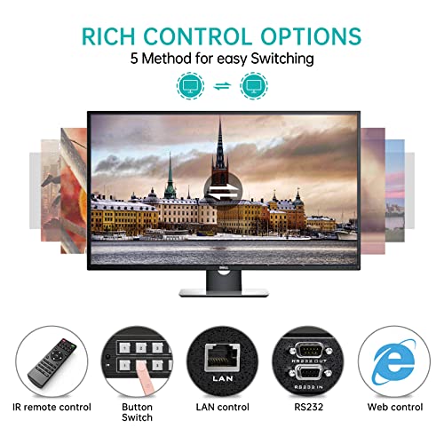 MT-VIKI 16X16 4K HDMI Matrix Switch Support Web GUI & 3.5mm Stereo Audio, 4K@30Hz, Rack Mount Switcher & Splitter, EDID, RS232, LAN Port, APP - size: 16X16 4K30Hz