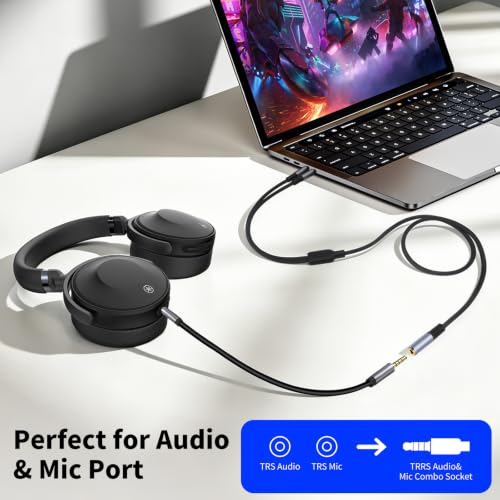 1/8" TRS Stereo Splitter Cable for Headphone, PC Laptop, Perfect for Switching or Two Sets of Speakers (1/8" TRS Stereo Female to Dual Male, 3.3FT-Splitter 20cm) - size: 3.3FT-Splitter 20cm, style: 1/8" TRS Stereo Female to Dual Male