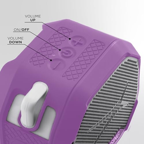 Altec Lansing HYDRATREK Magnetic Bluetooth Speaker, Waterproof IP67, Portable Speaker, True Wireless Pairing, USB-C Quick Charge, 3.7V 400mAh Battery, Voice Assistant, Perfect for Any Adventure - color: Purple/White