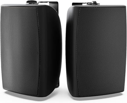 Herdio 8 Inch 600W Outdoor Bluetooth Speakers Waterproof with Powerful Bass, TWS Pairing Wall Mount Durable Loud Sound System | Ideal for Large Spaces: Commercial Areas, Spacious Backyards (Black) - color: Black