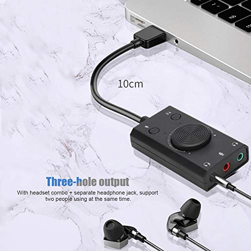 Diyeeni ORICOSC2 USB Sound Card, Multifunction Drive - Free External Audio Card, Volume Control Sound with 3.5mm Audio Jacks for Desktop PC Laptop