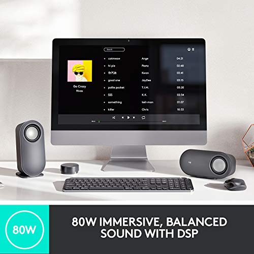 Logitech Z407 Bluetooth Computer Speakers with Subwoofer and Wireless Control, Immersive Sound, Premium Audio with Multiple Inputs, USB Speakers | Wireless control, immersive sound, premium audio, multiple inputs, USB connection