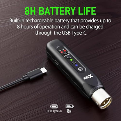 Xvive P3 Wireless XLR Bluetooth Receiver, Bluetooth Adapter for Speakers, Audio Mixer, PA Systems, DJ Systems,Rechargeable