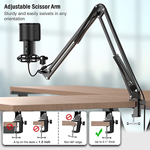 FIFINE T683 USB Microphone Kit with Arm Stand for Podcast, Recording