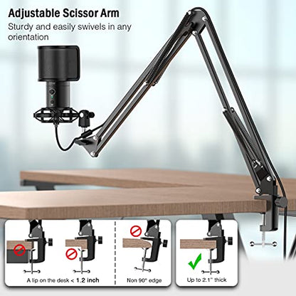 FIFINE T683 USB Microphone Kit with Arm Stand for Podcast, Recording