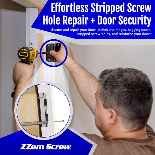 12-Pack #9 x 3 Permanent Stripped Door Hinge Screw Hole Repair Kit | Steel anchors. Reinforces hinges, strike plates and door jambs. Made in USA - size: 12 Pack