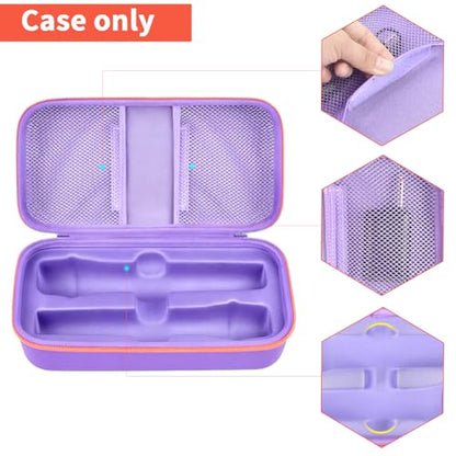 Wireless Microphone Case Compatible with JBL Wireless Two Microphone System, Handheld Dual Mic Travel Bag for Singing or Karaoke for Receivers, Adapters, AA Batteries - color: Purple