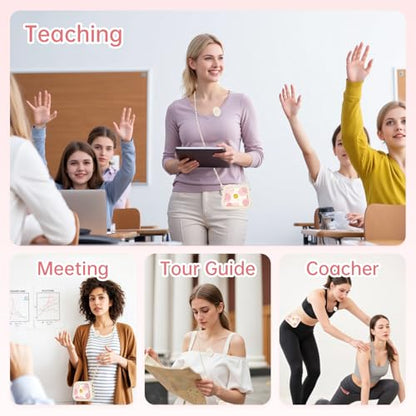 S1 Voice Amplifier Wireless, 25W Portable PA System with Dual Wireless Lavalier Mics, Bluetooth Speaker with Shoulder Strap for Classroom, Training, Tour Guiding & Public Speaking (White) - color: White
