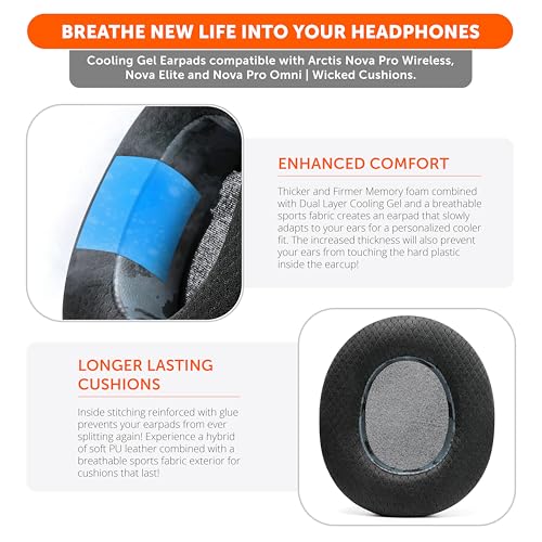 WC Freeze Nova Pro Wireless - Earpads for Arctis Nova Pro Wireless & More | Made by Wicked Cushions | Also fits SteelSeries Nova Elite & Nova Pro Omni(Doesn't Fit Other Models) | Black Camo - color: Black Camo