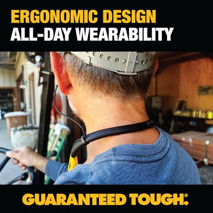 DEWALT Heavy Duty 2-in-1 Neckband Bluetooth Headphones w/Built-in Speakers, Jobsite Wearable Speaker & Around Neck Headphones, Wireless Bluetooth Headset, 60+ Hrs Hands-Free Music/Calls, Carry Pouch - color: Yellow and Black