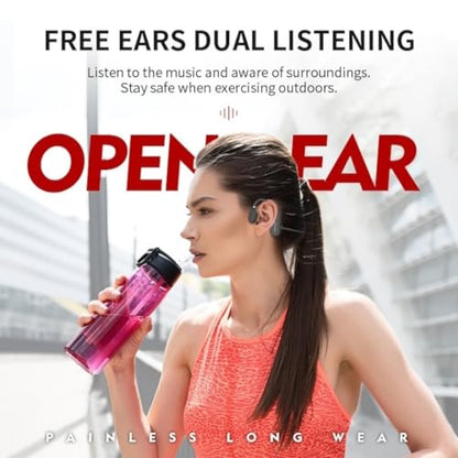 Open Ear Headphones with mic Bluetooth 5.0 for Sport Running Jogging Cycling Hiking with Long Battery Life Lightweight and Comfortable