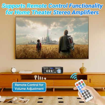 Bluetooth Stereo Receiver Amplifier,RMS 40W x 2 Peak Power 600W | Home Audio Amp with FM Radio,USB/SD,Amplifier for Home Theater Karaoke,Garage &Outdoor Speakers