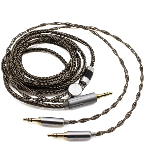 Youkamoo 8 Core Braided Silver Plated Replacement Cable Compatible with Hifiman HE4XX, HE-400i Headphones, 3.5mm to Dual 3.5mm Male 1.8m 6ft