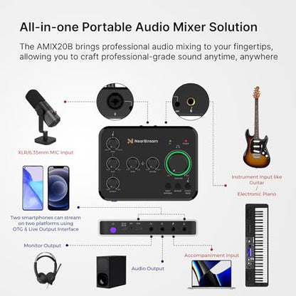 NearStream Audio Interface for Recording/Streaming/Podcasting (AMIX20B)